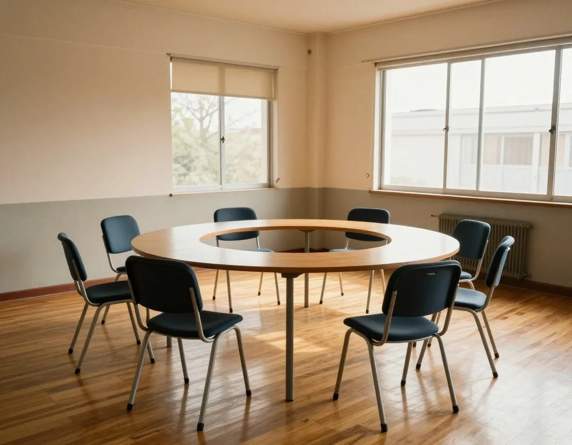 Aula con grupo reducido en ronda